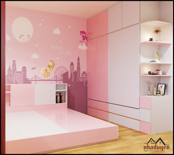 Thiết kế nội thất phòng ngủ bé gái - Thiết Kế Xây Dựng Nhà Duyên - Công Ty CP Nhà Duyên